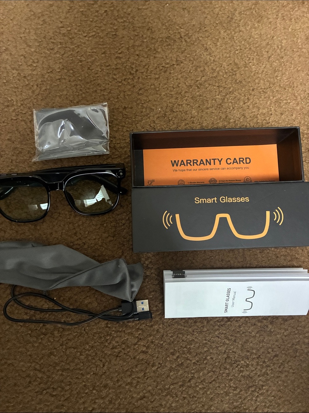 Smart Glasses Bluetooth Sunglasses - Black